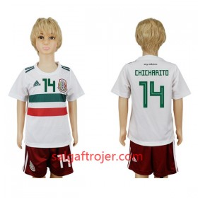 Mexico Fodboldtrøjer Chicharito 14 Børn Udebanesæt VM 2018